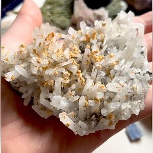 Needle Calcite crystals and Pyrite on matrix